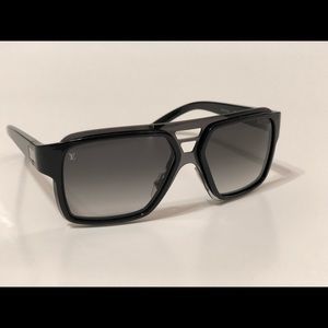 Black Silver Acetate Enigme Lv Logo Sunglasses